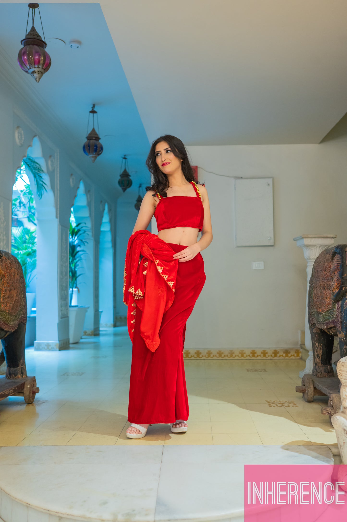 Red Velvet Lehenga