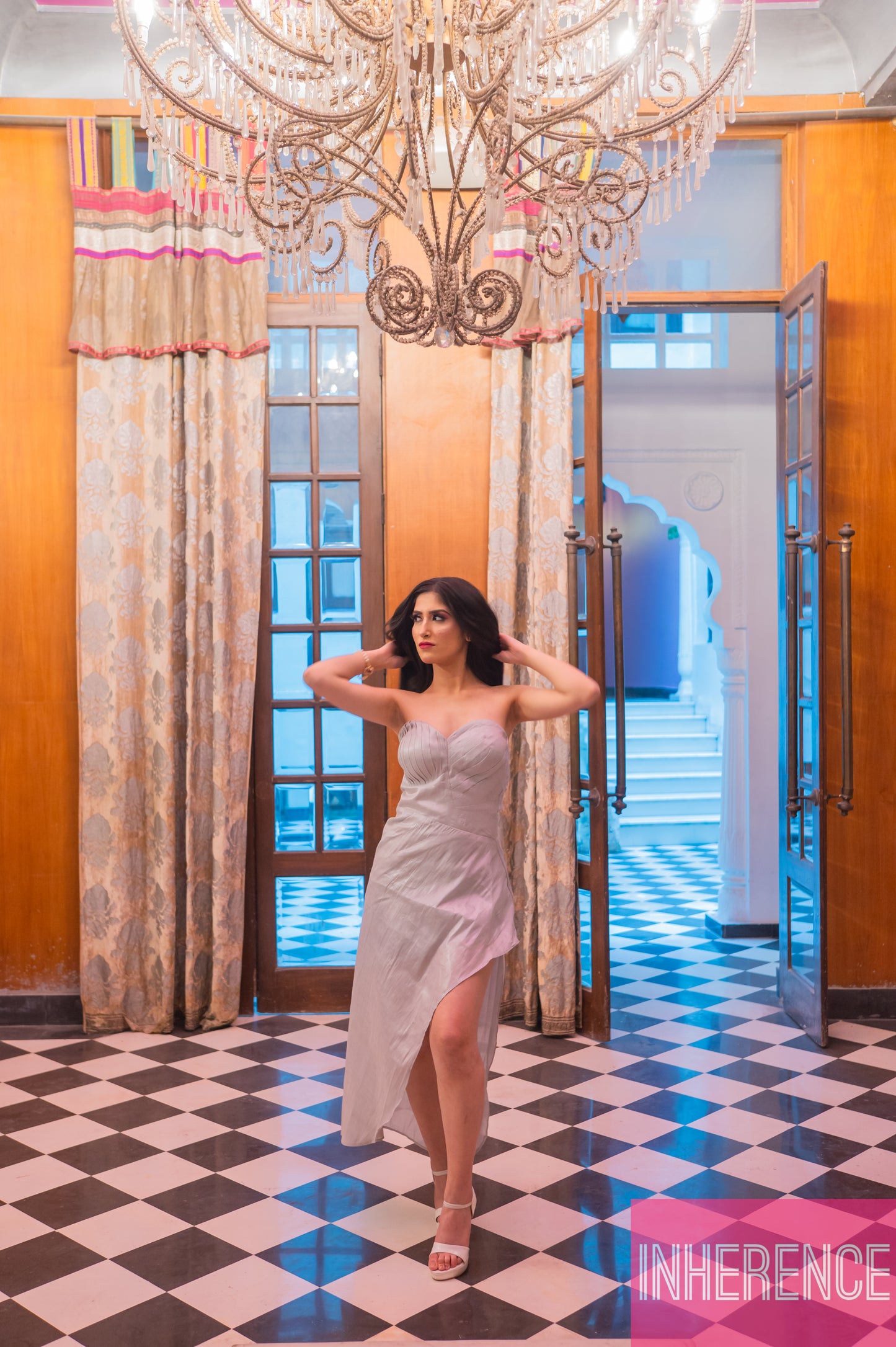 White Tissue draped Dress