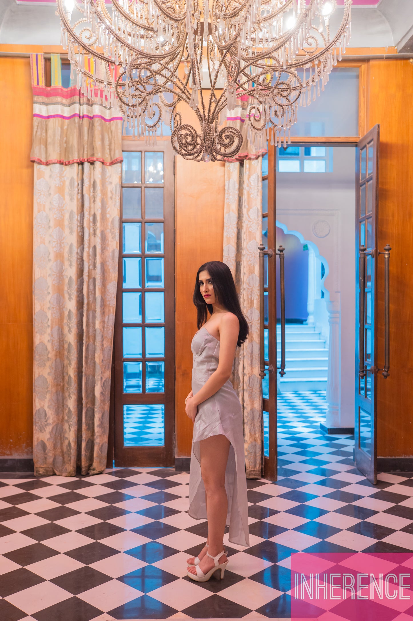 White Tissue draped Dress