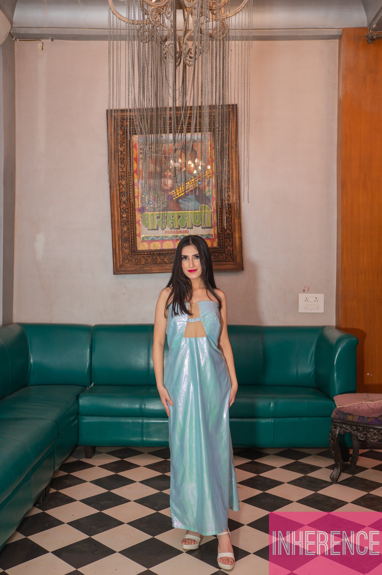 Sky Blue front open Dress