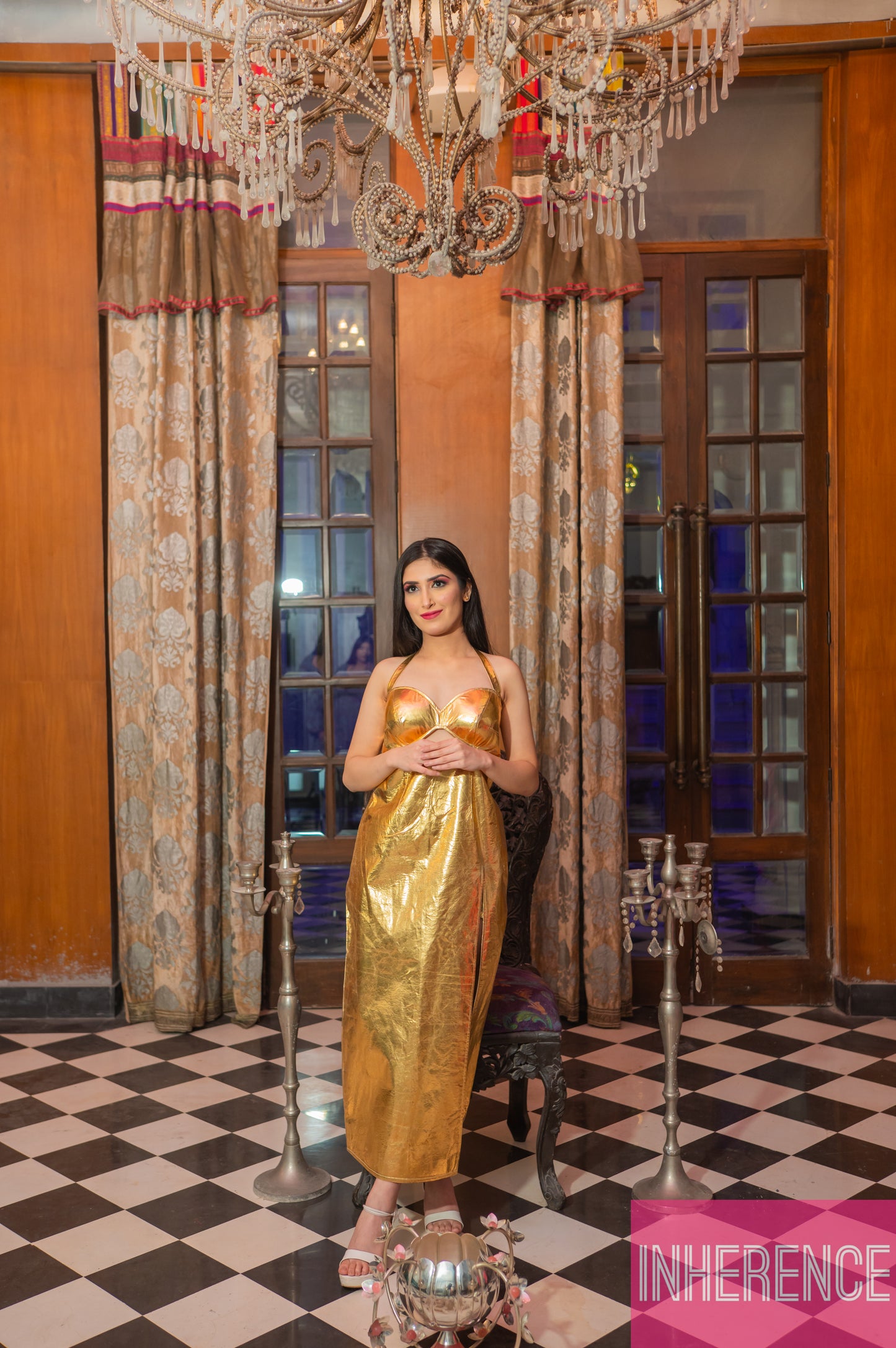 Golden Leather Dress