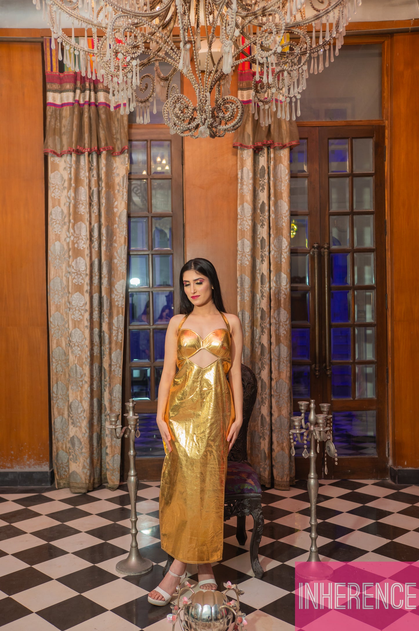 Golden Leather Dress