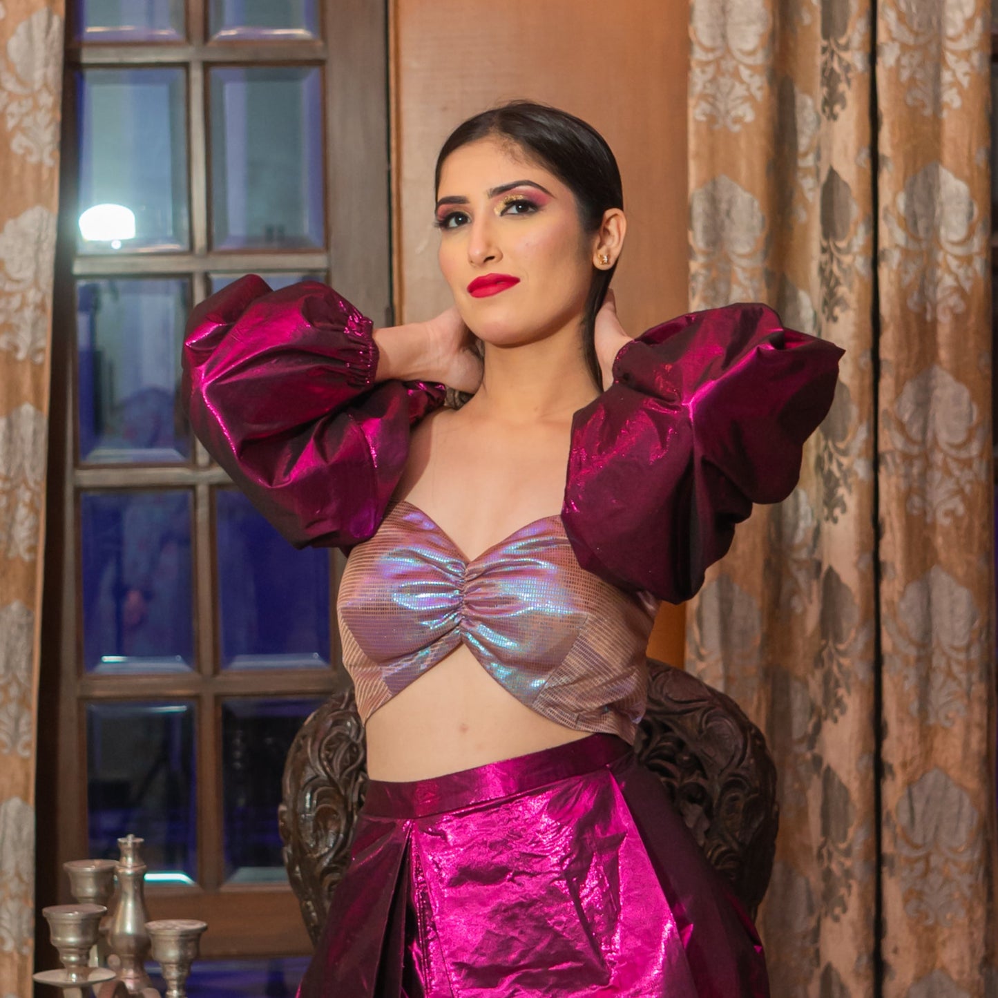 Mermaid Puff Sleeve with detachable sleeves
