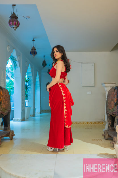 Red Velvet Lehenga