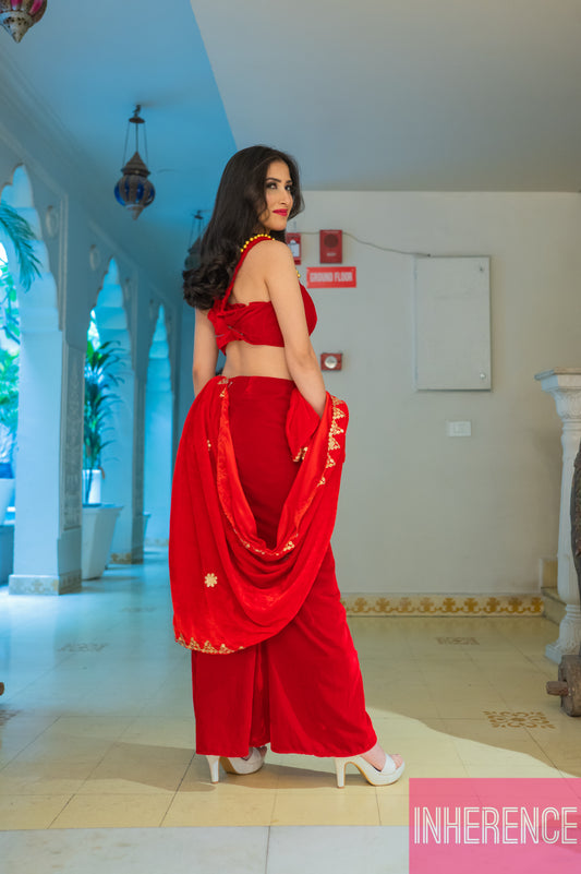Red Velvet Lehenga