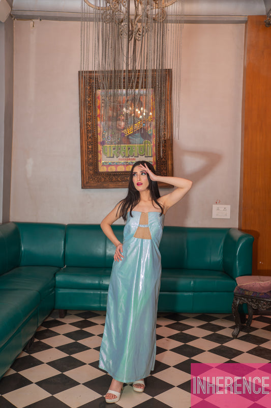 Sky Blue front open Dress