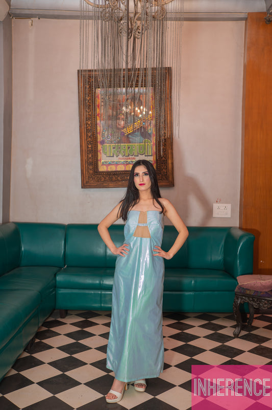 Sky Blue front open Dress
