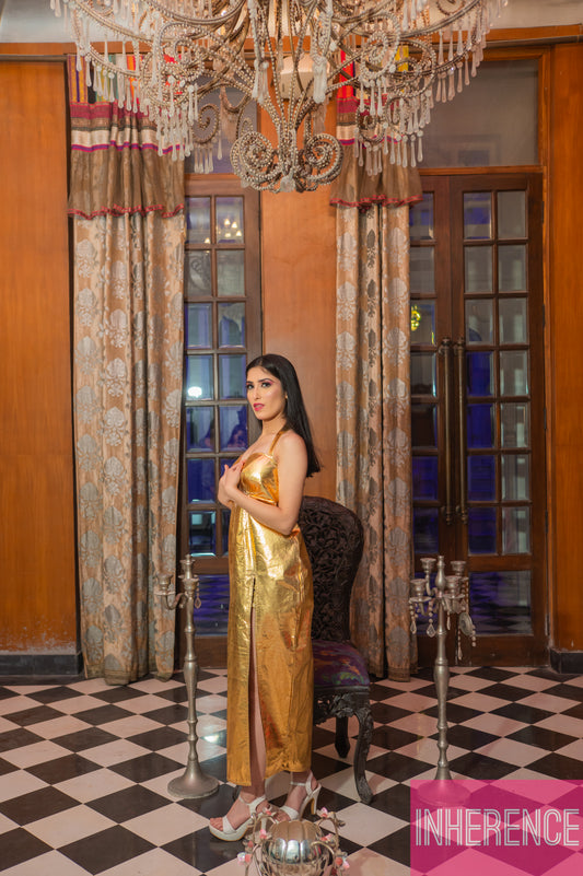 Golden Leather Dress