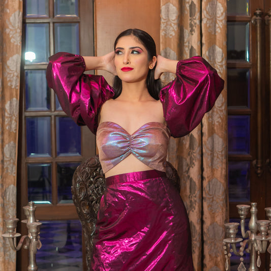 Mermaid Puff Sleeve with detachable sleeves