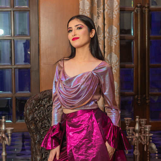 Court purple flared Top