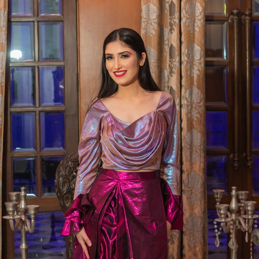 Court purple flared Top