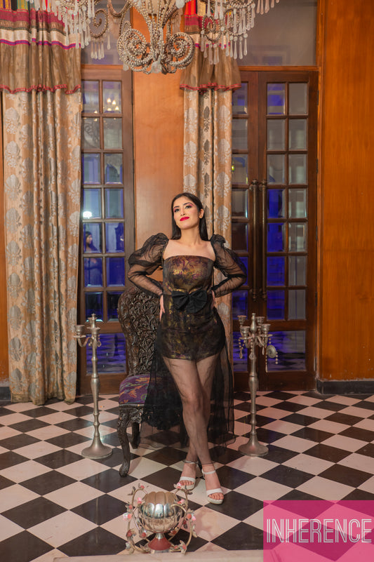 Black Golden Net Dress